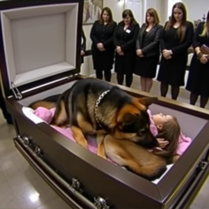 This dog refused to leave a young girl’s side at her funeral, and what happened next shocked all